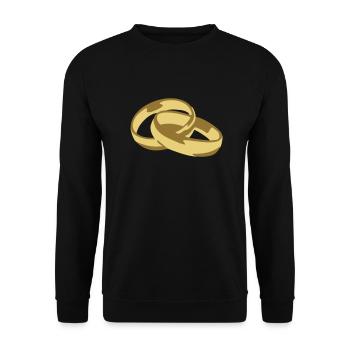 Alliances, bagues, de mariage, mariés - Sweat-shirt Unisexe - noir - Devant - Alina (178cm) & Michal (187cm)