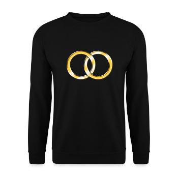 Ehe-Ringe - Unisex Pullover - Schwarz - Vorne - Alina (178cm) & Michal (187cm)