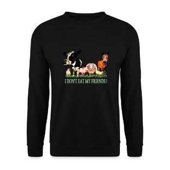 Loving Animals - Unisex Pullover - Schwarz - Vorne - Alina (178cm) & Michal (187cm)