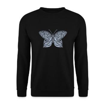 Schmetterling - Unisex Pullover - Schwarz - Vorne - Alina (178cm) & Michal (187cm)