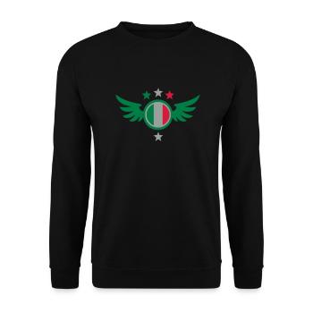 Football Emblem (wings, Italy) - Unisex Sweatshirt - black - Front - Alina (178cm) & Michal (187cm)