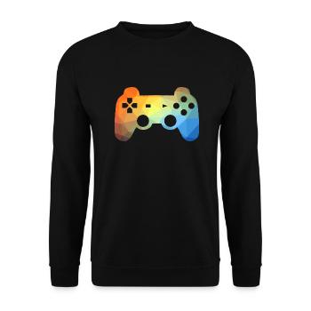 Colorful gaming controller - Unisex Sweatshirt - black - Front - Alina (178cm) & Michal (187cm)