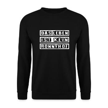 Ponyhof? Ronnyhof! - Unisex Pullover - Schwarz - Vorne - Alina (178cm) & Michal (187cm)