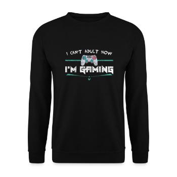 Gaming Gift Games Adult Funny Nerd Gamer - Unisex Sweatshirt - black - Front - Alina (178cm) & Michal (187cm)