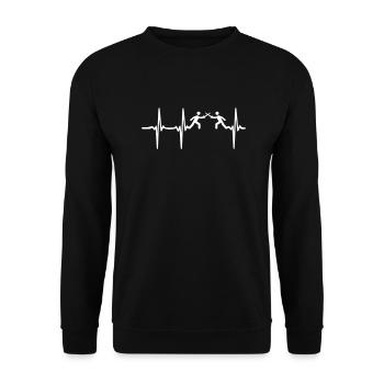 Heartbeat Fencing - Unisex Pullover - Schwarz - Vorne - Alina (178cm) & Michal (187cm)