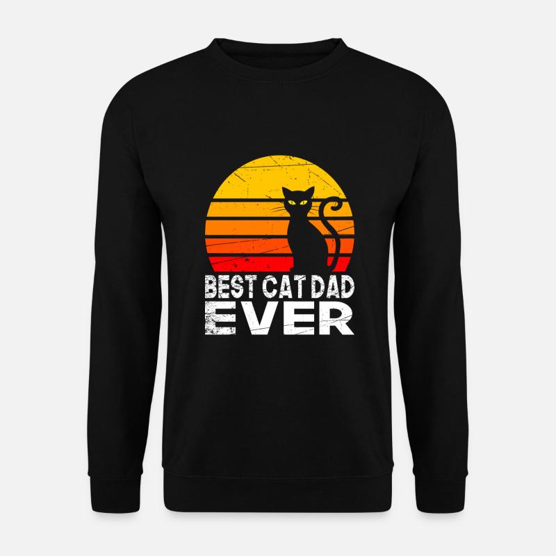 Sonnenuntergang Katze BEST CAT DAD EVER Geschenk - Unisex Pullover - Schwarz