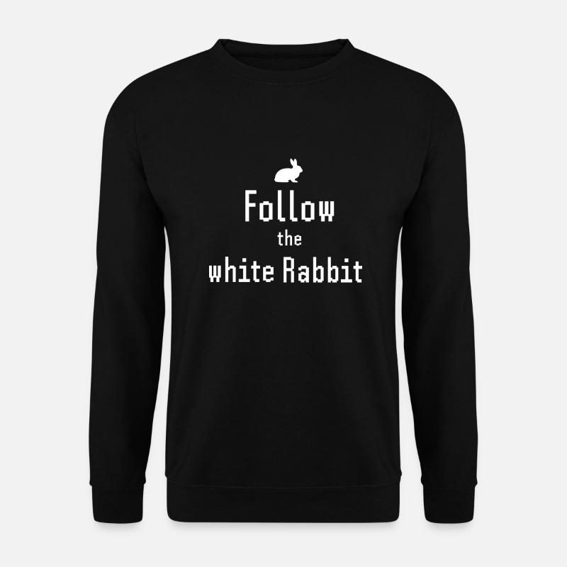follow the whie rabbit - Unisex Pullover - Schwarz