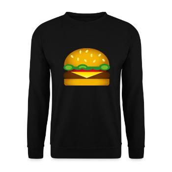 Smiley Burger - Unisex Sweatshirt - black - Front - Alina (178cm) & Michal (187cm)
