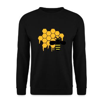 honey_wespe_02 - Unisex Pullover - Schwarz - Vorne - Alina (178cm) & Michal (187cm)
