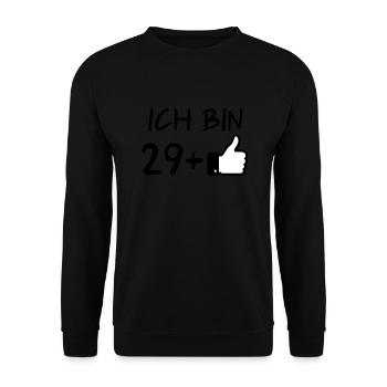 Ich bin 29+, 30er - Unisex Pullover - Schwarz - Vorne - Alina (178cm) & Michal (187cm)