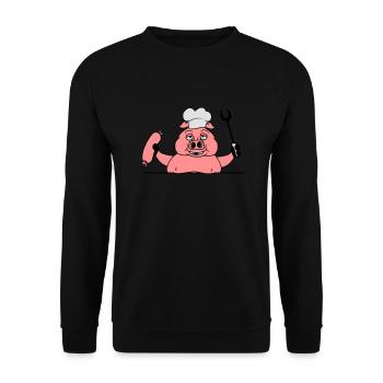 border blank area writing text shield cook cooking - Unisex Sweatshirt - black - Front - Alina (178cm) & Michal (187cm)