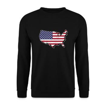 America map with flag - Unisex Sweatshirt - black - Front - Alina (178cm) & Michal (187cm)