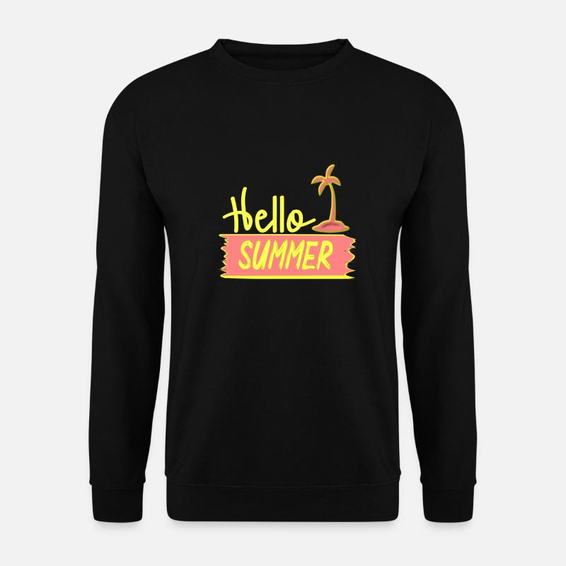 Hello SUMMER with palm tree for summer days - Unisex Sweatshirt - black