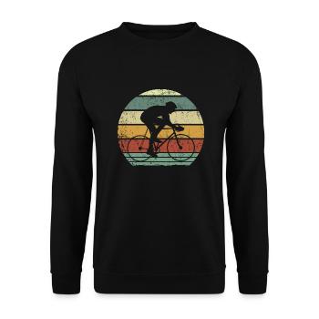 Retro racing cyclist - Unisex Sweatshirt - black - Front - Alina (178cm) & Michal (187cm)