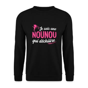 je suis une nounou qui déchire - Sweat-shirt Unisexe - noir - Devant - Alina (178cm) & Michal (187cm)