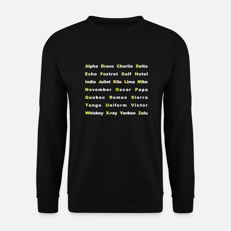 DAS LUFTFAHRTALPHABET - NATO-Alphabet - Unisex Pullover - Schwarz