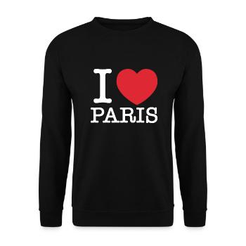 Ich liebe Paris | Ich liebe Paris - Unisex Pullover - Schwarz - Vorne - Alina (178cm) & Michal (187cm)