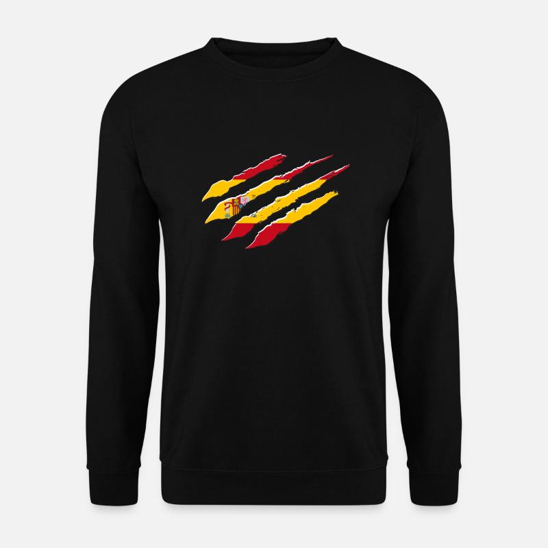 Spanien Flagge Kratzer Spanische Fahne Krallen - Unisex Pullover - Schwarz