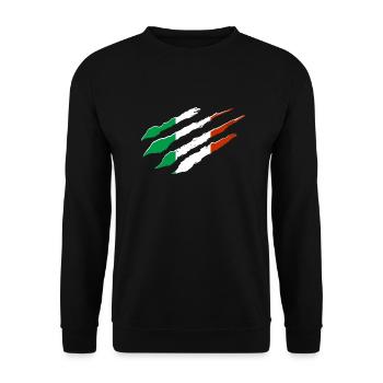 Italie Drapeau Rayures Drapeau italien Italia - Sweat-shirt Unisexe - noir - Devant - Alina (178cm) & Michal (187cm)