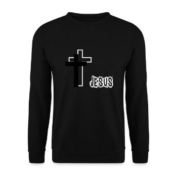 Jésus avec des croix - Sweat-shirt Unisexe - noir - Devant - Alina (178cm) & Michal (187cm)