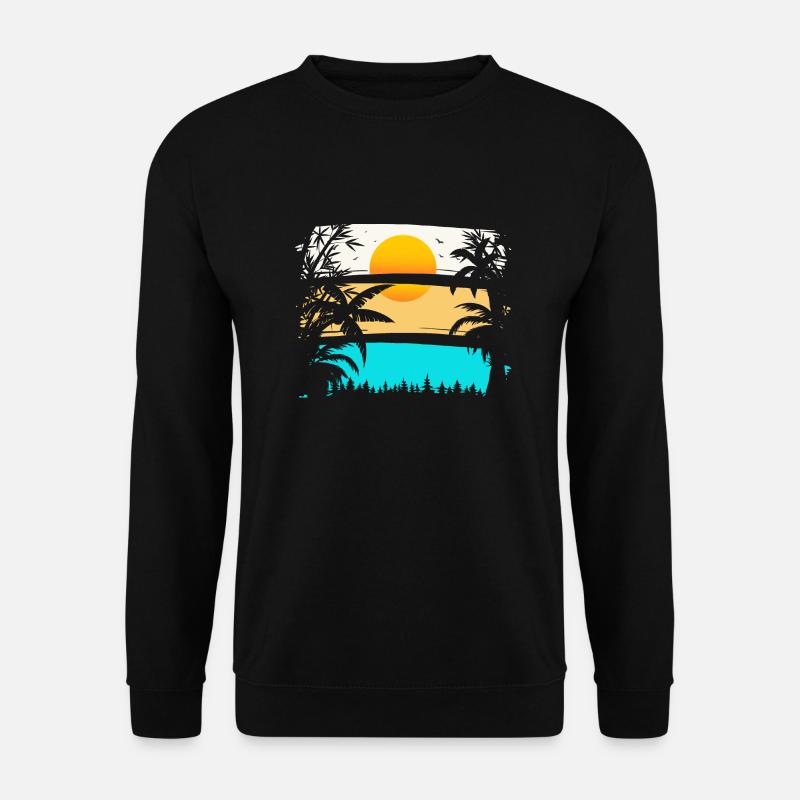 SUNDOWN - PALM TREES, SUN - Sweat-shirt Unisexe - noir