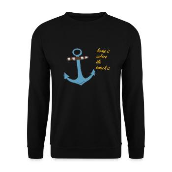 Anker Home is where the beach is - Unisex Sweatshirt - black - Front - Alina (178cm) & Michal (187cm)