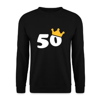 50 crown 50 birthday 50 years - Unisex Sweatshirt - black - Front - Alina (178cm) & Michal (187cm)