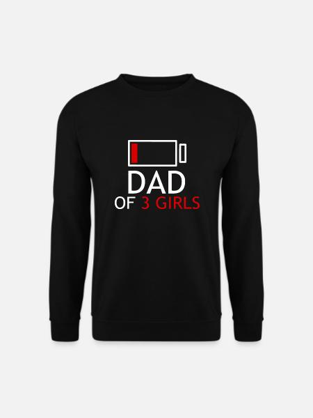 papa de 3 filles - Sweat-shirt Unisexe - noir