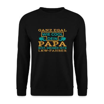 Papa LKW-fahrer Geschenk Disponenten - Unisex Pullover - Schwarz - Vorne - Alina (178cm) & Michal (187cm)