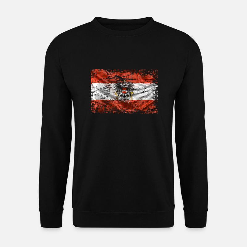 Østrig Flag Østrig Østrig Østrigs flag AT - Unisex sweater - sort