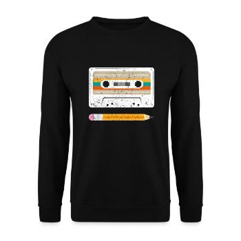Gift Retro Vintage Old Tape - Unisex Sweatshirt - black - Front - Alina (178cm) & Michal (187cm)