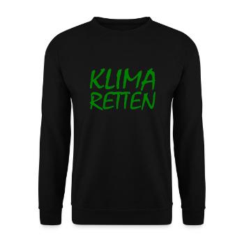 Klima retten - Unisex Pullover - Schwarz - Vorne - Alina (178cm) & Michal (187cm)