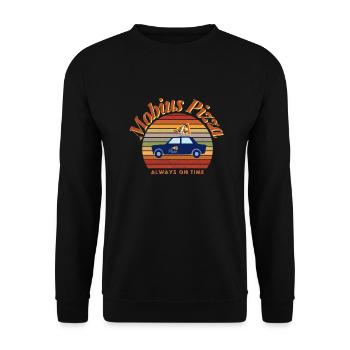 Mobius Pizza Always on time - Unisex Sweatshirt - black - Front - Alina (178cm) & Michal (187cm)