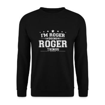 Roger - Unisex Sweatshirt - black - Front - Alina (178cm) & Michal (187cm)