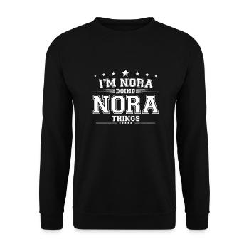Nora - Unisex Sweatshirt - black - Front - Alina (178cm) & Michal (187cm)