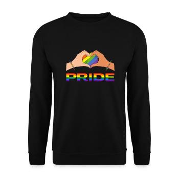 LGBTQ heart hands rainbow pride - Unisex Sweatshirt - black - Front - Alina (178cm) & Michal (187cm)