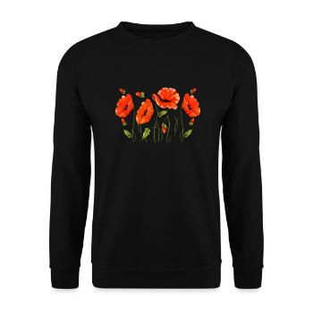 Fleur - Sweat-shirt Unisexe - noir - Devant - Alina (178cm) & Michal (187cm)