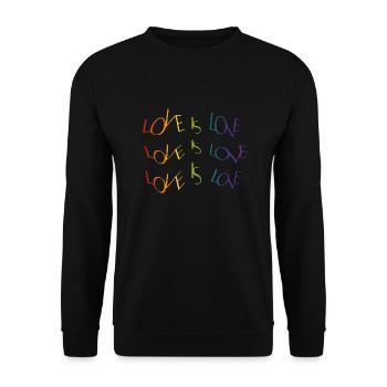 I love Pride - Unisex Pullover - Schwarz - Vorne - Alina (178cm) & Michal (187cm)