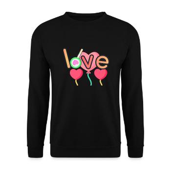 SGN 07 22 2022 1658475783935love - Unisex Pullover - Schwarz - Vorne - Alina (178cm) & Michal (187cm)