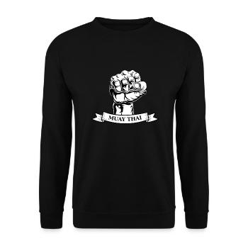 Muay Thai - Unisex Sweatshirt - black - Front - Alina (178cm) & Michal (187cm)