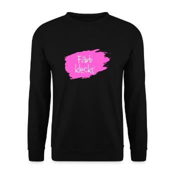 Farbklecks pink - Unisex Pullover - Schwarz - Vorne - Alina (178cm) & Michal (187cm)