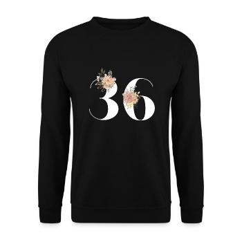 36th anniversary in bloom (Gift of 36 years) - Unisex Sweatshirt - black - Front - Alina (178cm) & Michal (187cm)