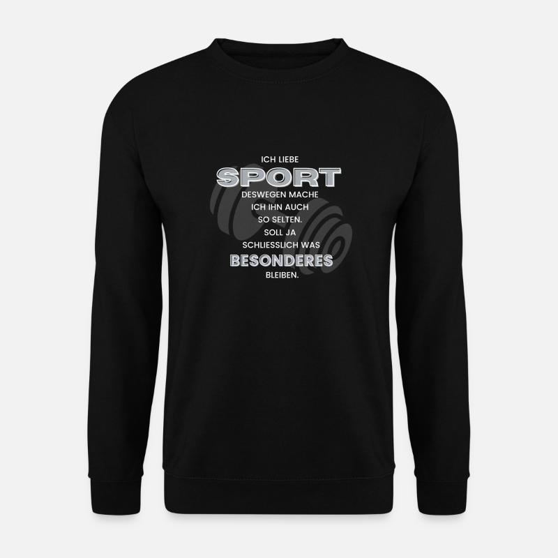 Lustiger Sportmuffel Anti Sport Sprüche Spruch - Unisex Pullover - Schwarz