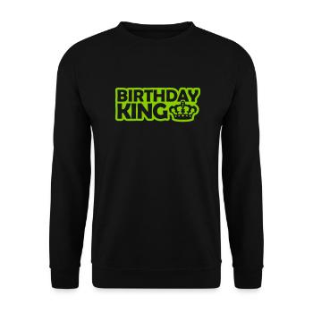 Birthday King Party Logo - Unisex Pullover - Schwarz - Vorne - Alina (178cm) & Michal (187cm)