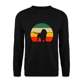 Retro Dog Dachshund - Unisex Sweatshirt - black - Front - Alina (178cm) & Michal (187cm)