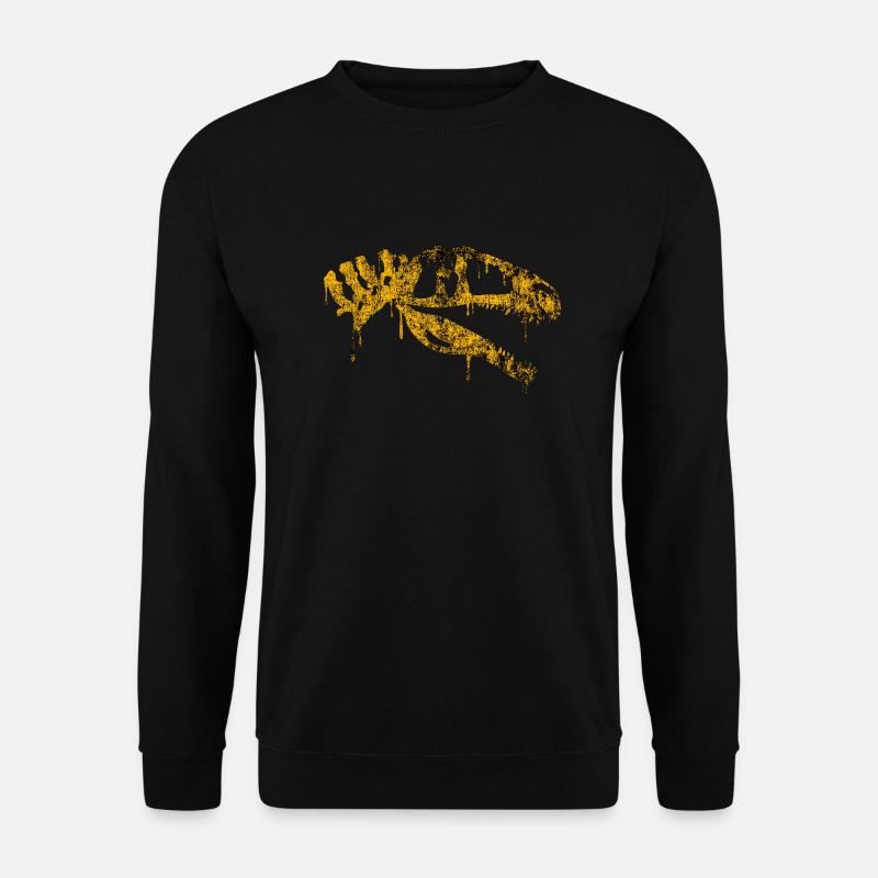 gelber Acrocanthosaurus-Schädel - Unisex Pullover - Schwarz
