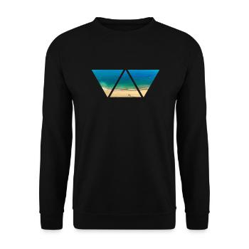 Strand Dreieck Drohne Meer Urlaub Geschenk - Unisex Pullover - Schwarz - Vorne - Alina (178cm) & Michal (187cm)