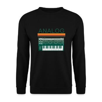 Analog Synth Retro Synthesizer Music Producer - Unisex Sweatshirt - black - Front - Alina (178cm) & Michal (187cm)