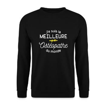 meilleure ostéopathe du monde / humour ostéopathe - Sweat-shirt Unisexe - noir - Devant - Alina (178cm) & Michal (187cm)