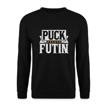 puck futin Logo Design - Unisex Pullover - Schwarz - Vorne - Alina (178cm) & Michal (187cm)
